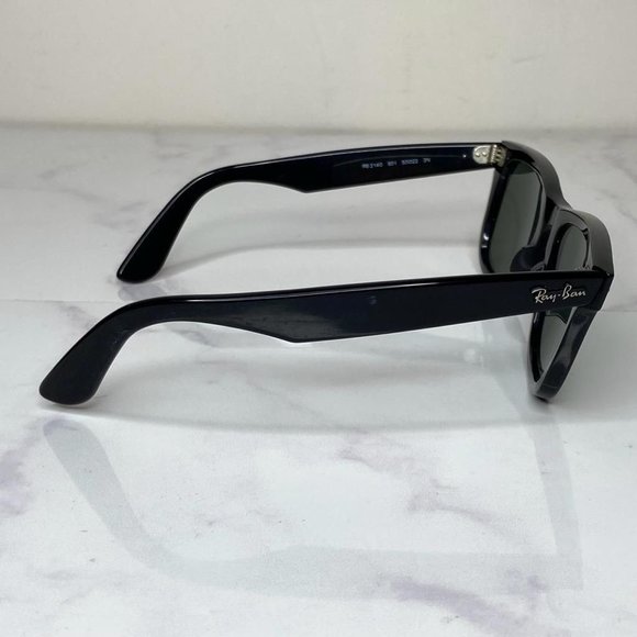 RAY-BAN Wayfarer Propel Black Green Lens Square Sunglasses RB2140 Italy Unisex - Picture 8 of 11